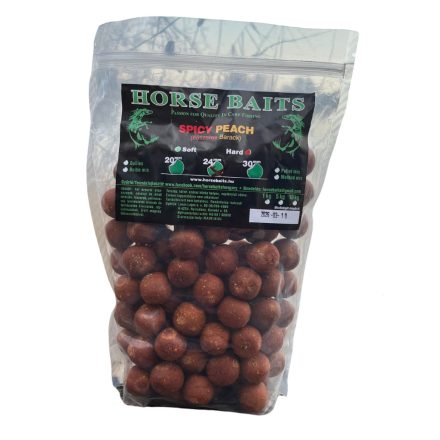 Horse Baits Spicy Peach keményített bojli 24mm
